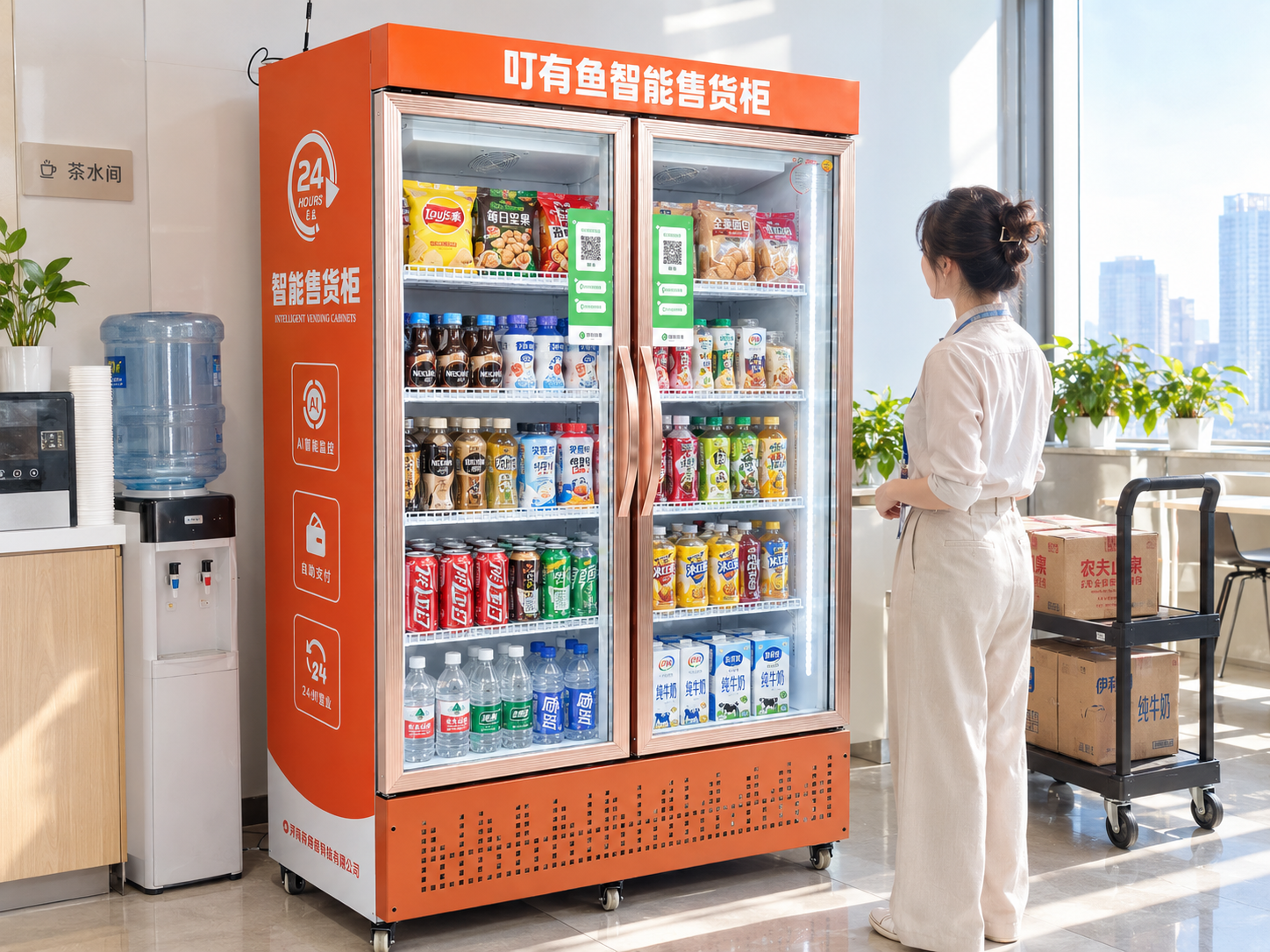 茶水间里的叮有鱼智能售货柜